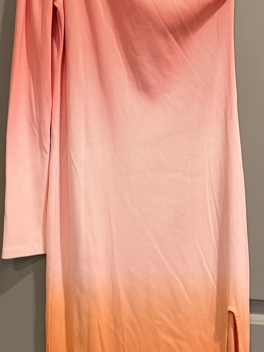 Young Fabulous & Broke Pink to Orange Ombre Ribbed Long Sleeve Top